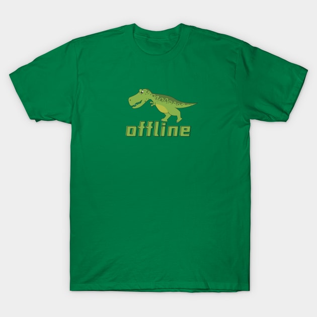 Cartoon Tyrannosaurus Rex offline T-Shirt by AnnArtshock